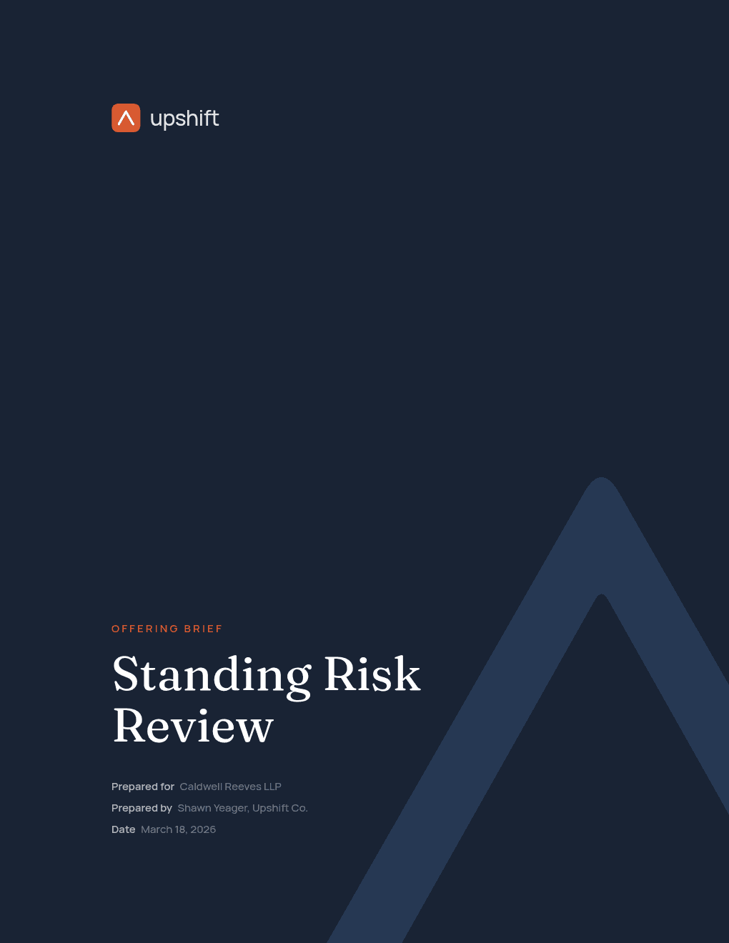 Offering brief: Standing Risk Review, prepared for a law firm